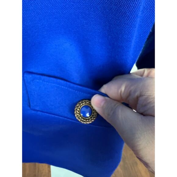 Vintage Brownstone Studio New York Shift Dress Blue Button Up Career Size 14 - Picture 6 of 10